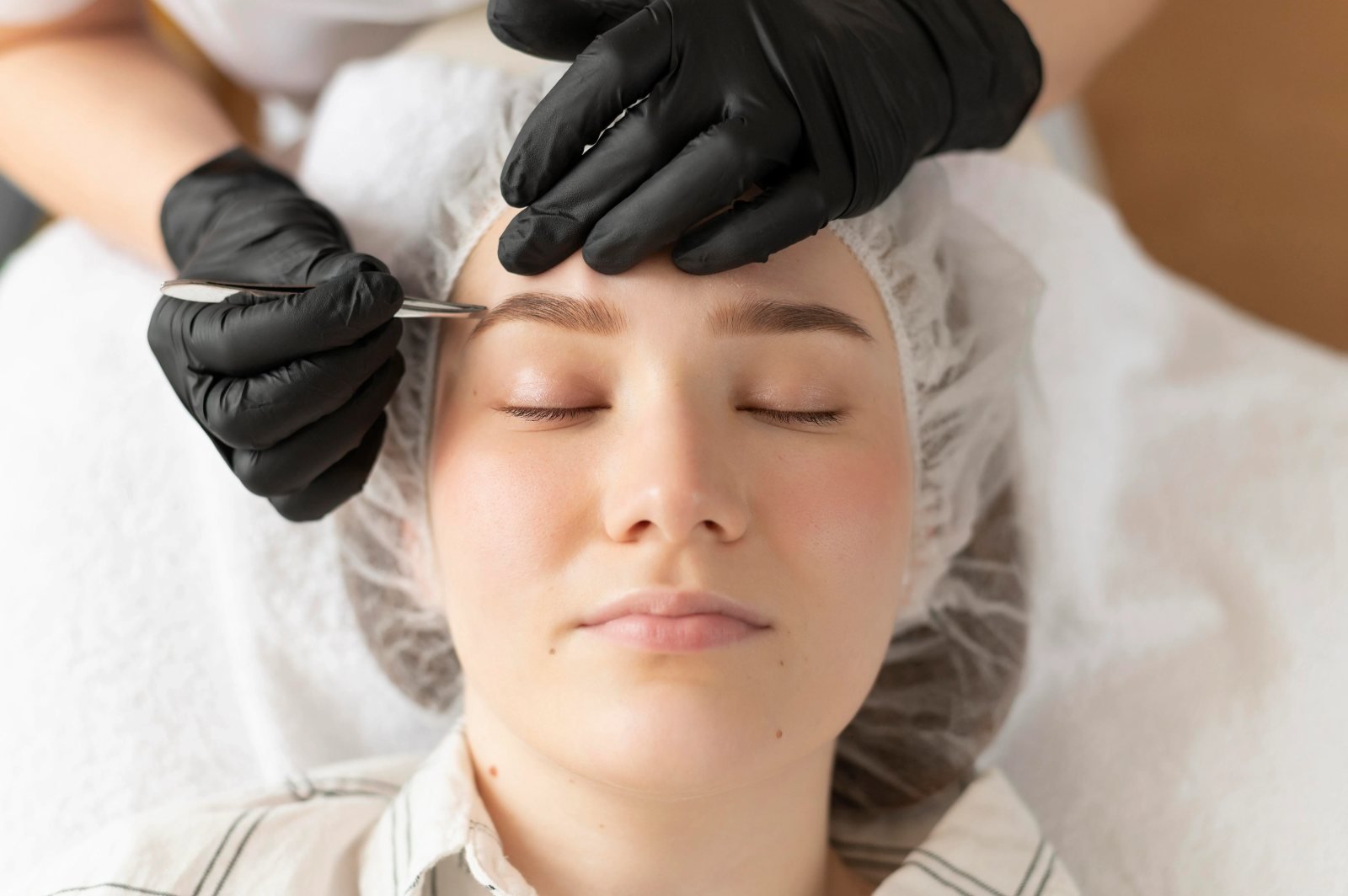 Brow lamination and tint treatment