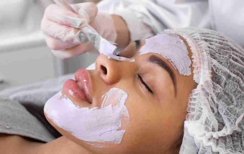 Circadia facial mask applied during a luxury facial