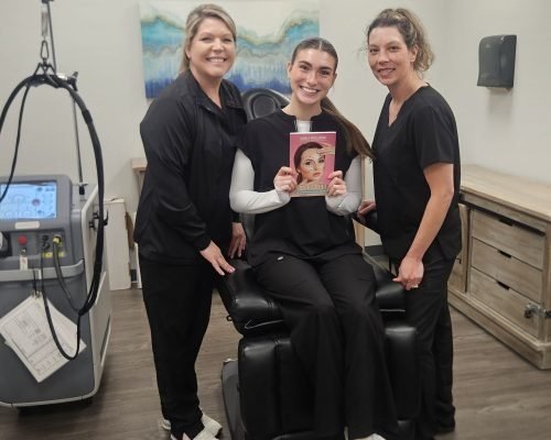 April Johnson and the Bare Beauty team in the treatment room